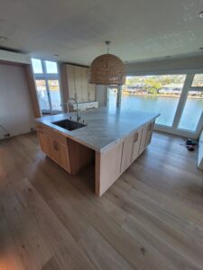 New kitchen hardwood flooring installation